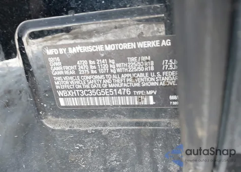 2016 BMW X1 xDrive28I z USA, uszkodzony, nr VIN WBXHT3C35G5E51476